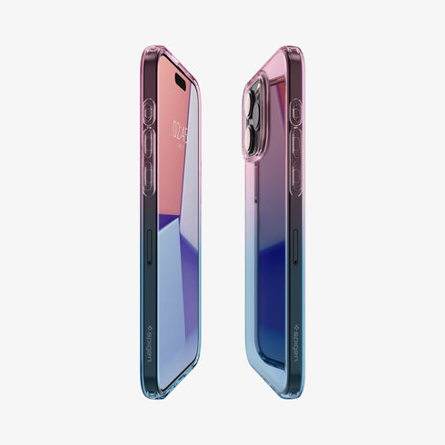 ACS06557 - iPhone 15 Pro Max Case Liquid Crystal in crystal clear showing the back